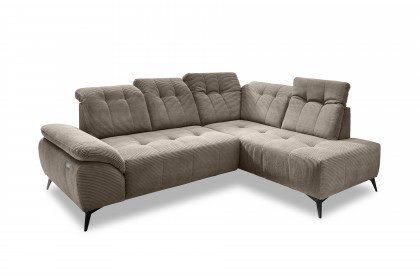 Fiore-LE25 von Benformato - Eckcouch rechts grau-braun
