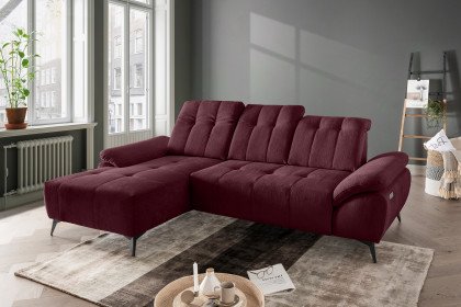 Fiore-LE25 von Benformato - Eckgarnitur links bordeaux