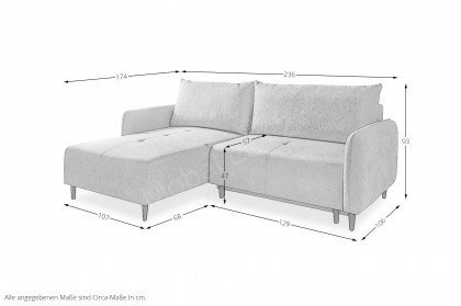 Mara von Benformato - Ecksofa Variante links hellblau