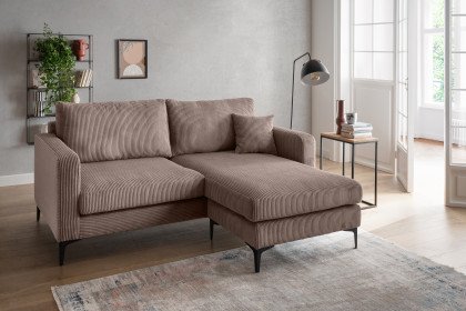 Eliza von Benformato - Ecksofa Variante rechts grau-braun