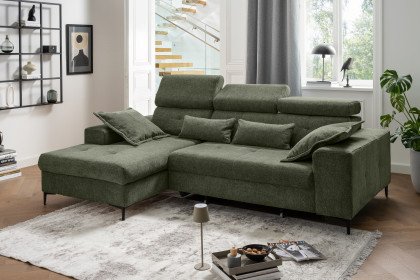 Neapel von Benformato - Ecksofa links moosgrün