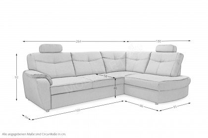 Edina von Benformato - Eckgarnitur rechts dunkelgrau
