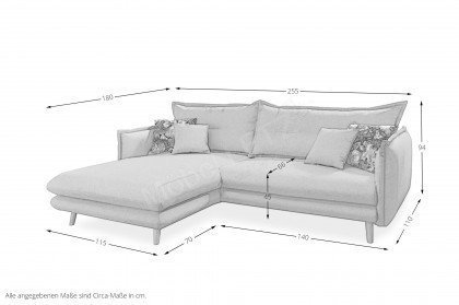 Lazio von Benformato - Eckgarnitur links koralle