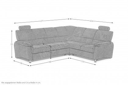 Pisa von Benformato - Ecksofa grau