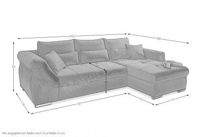 Federico von Benformato - Ecksofa rechts grau
