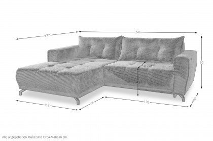 Abruzzi von Benformato - Eckcouch links grau