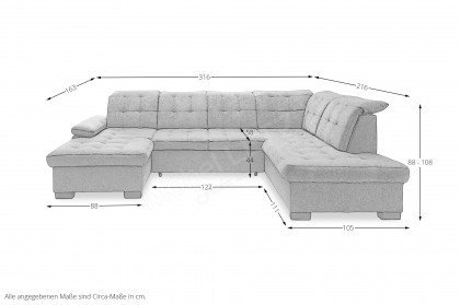 Attentione von Benformato - XXL-Garnitur rechts dunkelgrau