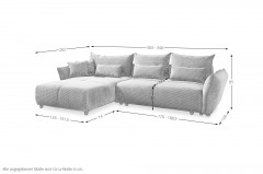 Amaro von Benformato - Ecksofa Ausführung links aqua