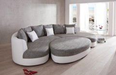 Limoncello von Benformato - Rundsofa grau-weiß